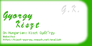 gyorgy kiszt business card